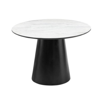 Altair Round Dining Table in White & Black - round dining table - Whats New Furniture Portland OR