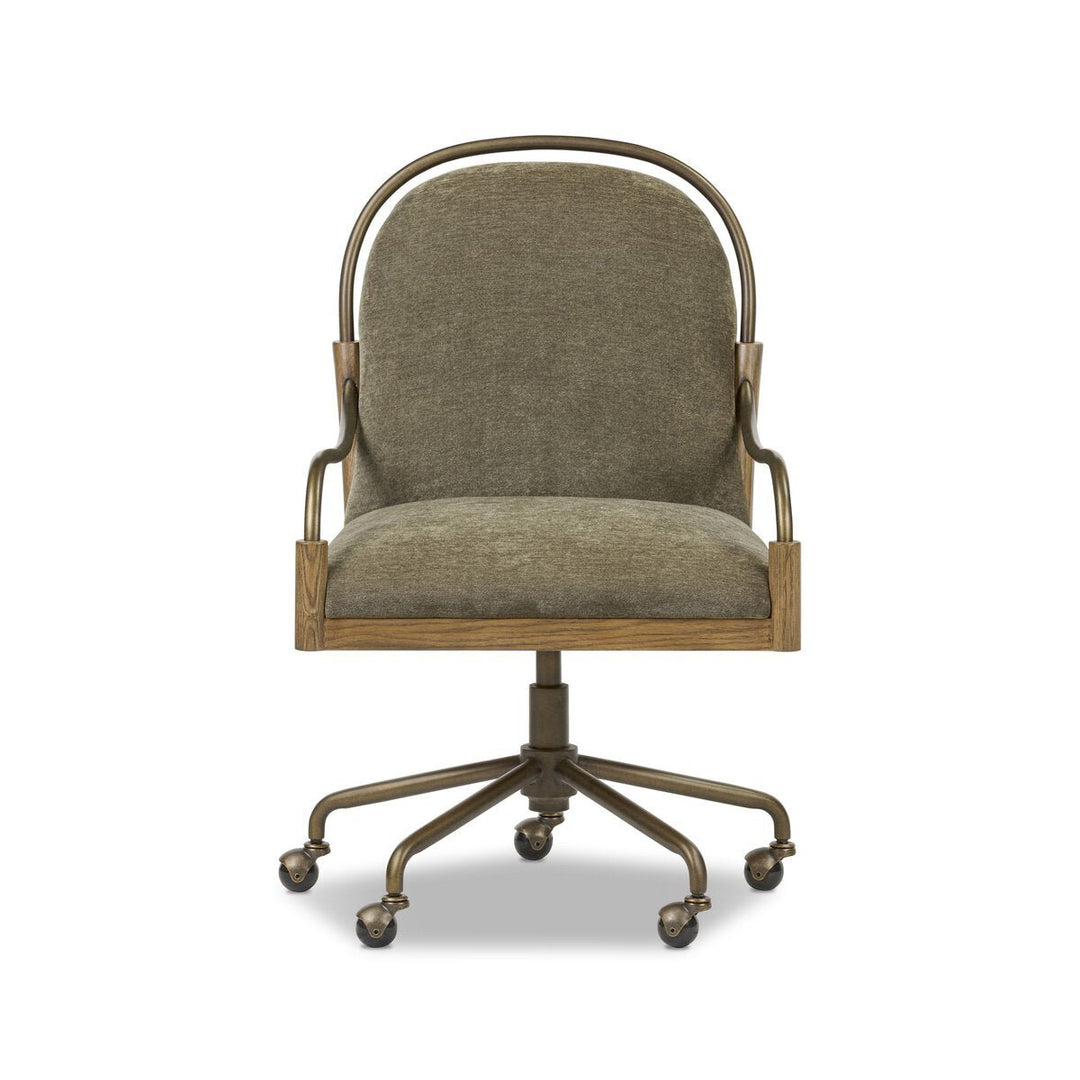 Demi Desk Chair in Malmo Olive - swivel desk chair by Amber Lewis x Four Hands - Whats New Furniture Portland OR
