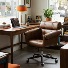 Arnold Desk Chair styled in a bright Portland mid-century modern interior - Whats New Furniture