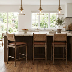 Fayth Counter Stool styled in a bright Portland mid-century modern interior - Whats New Furniture