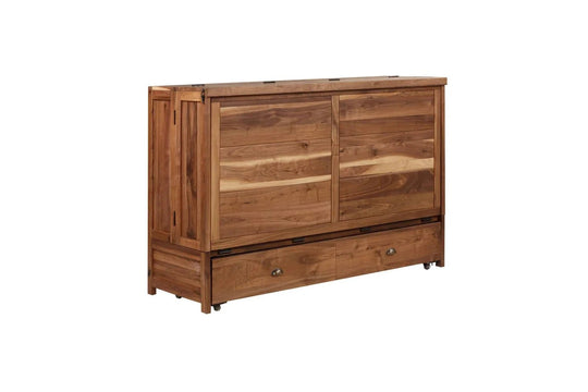Murphy cabinet bed in black walnut, closed as a compact cabinet - Whats New Furniture Portland OR