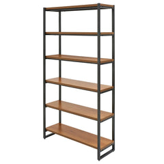 Anderson 6-Tier Bookcase in Gliese Brown - angled studio view - Whats New Furniture Portland