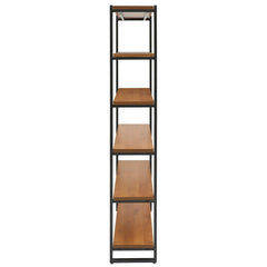 Anderson 6-Tier Bookcase in Gliese Brown - side studio view - Whats New Furniture Portland
