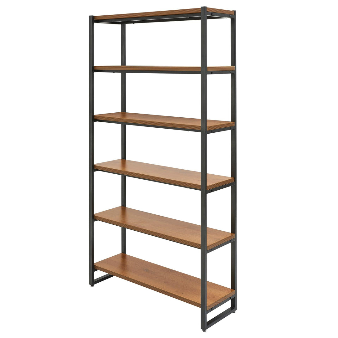 Anderson KD 6 Tier Bookcase in Gliese Brown - industrial 6-tier bookcase by NPD - Whats New Furniture Portland OR