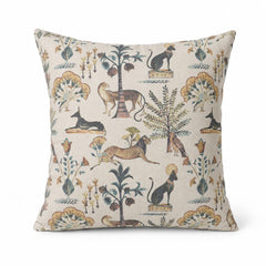 Animalia Fawn Egyptian print throw pillow front view by Decor Fifty-Five - Whats New Furniture Portland OR
