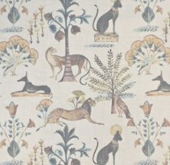 Animalia Fawn Egyptian print throw pillow fabric detail by Decor Fifty-Five - Whats New Furniture Portland OR