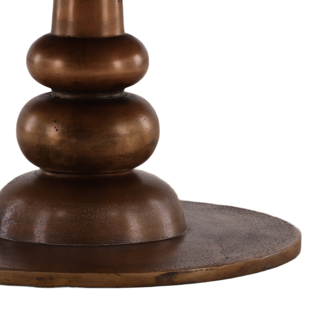 Ansari Coffee Table - Round Brass in Dark Brass - detail 2 studio view - Coffee Table by Dovetail - Whats New Furniture Portland OR