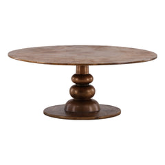 Ansari Coffee Table - Round Brass in Dark Brass - front three-quarter studio view - Coffee Table by Dovetail - Whats New Furniture Portland OR