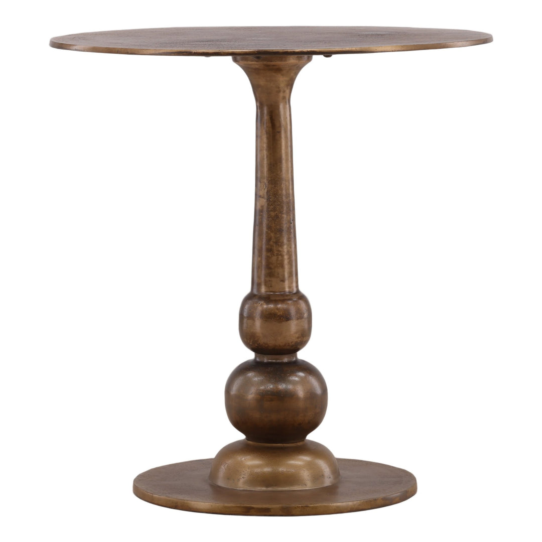 Ansari Round Counter Table - Dark Brass in Dark Brass - front three-quarter studio view - Dining Table by Dovetail - Whats New Furniture Portland OR