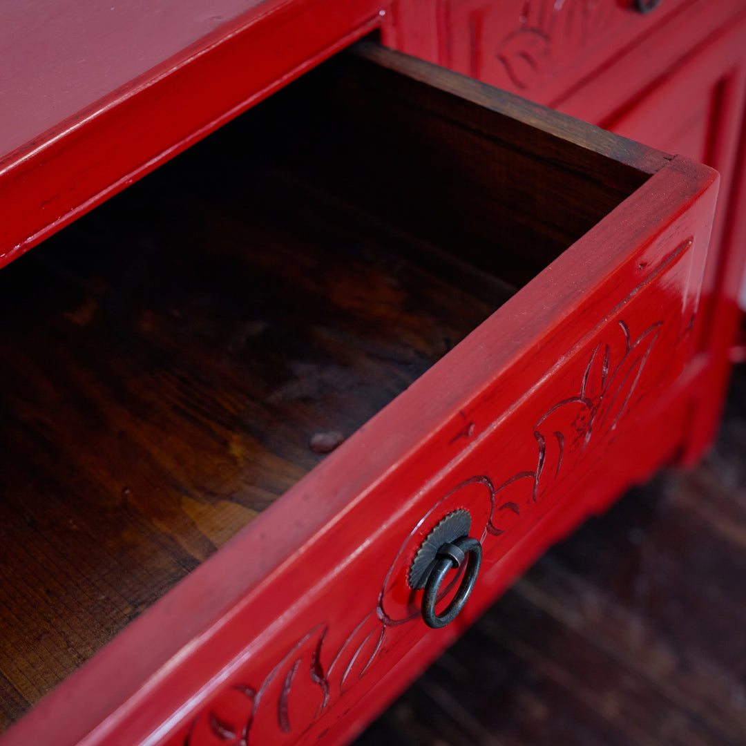 Antique Asian Two Drawer Cabinet detail view 4 - Whats New Furniture - Portland, Oregon