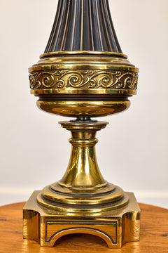 Antique Brass Lamp detail view 2 - Whats New Furniture - Portland, Oregon