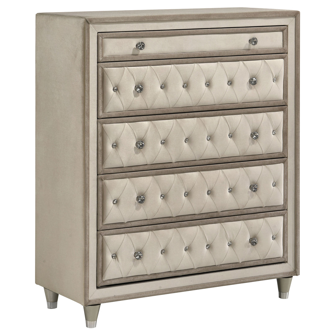 Antonella 5-drawer Bedroom Chest Ivory and Camel - What&
