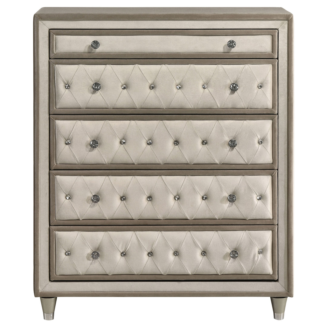 Antonella 5-drawer Bedroom Chest Ivory and Camel - What&