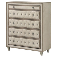 Antonella 5-drawer Bedroom Chest Ivory and Camel - What&