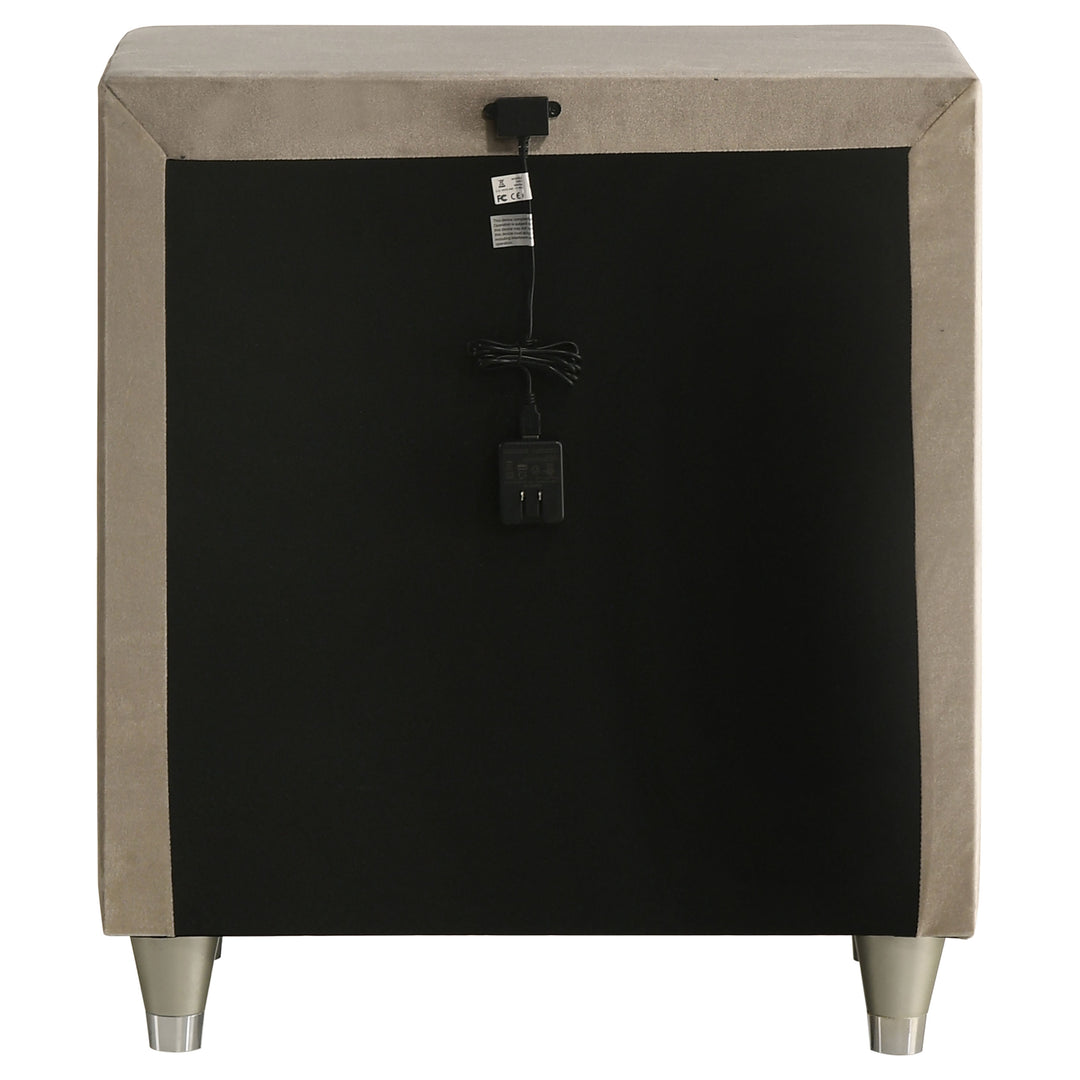 Antonella Upholstered 3-drawer Nightstand Ivory and Camel - What&