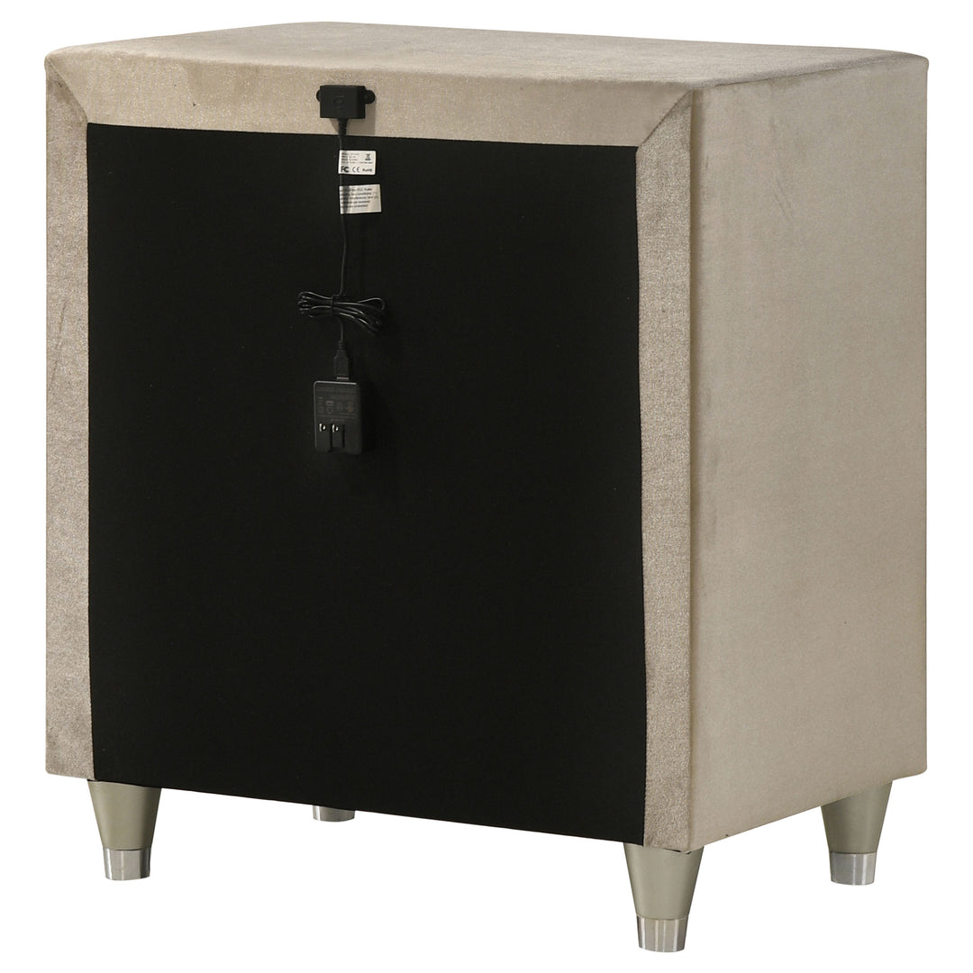Antonella Upholstered 3-drawer Nightstand Ivory and Camel - What&