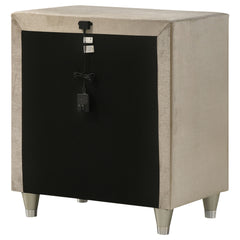 Antonella Upholstered 3-drawer Nightstand Ivory and Camel - What&