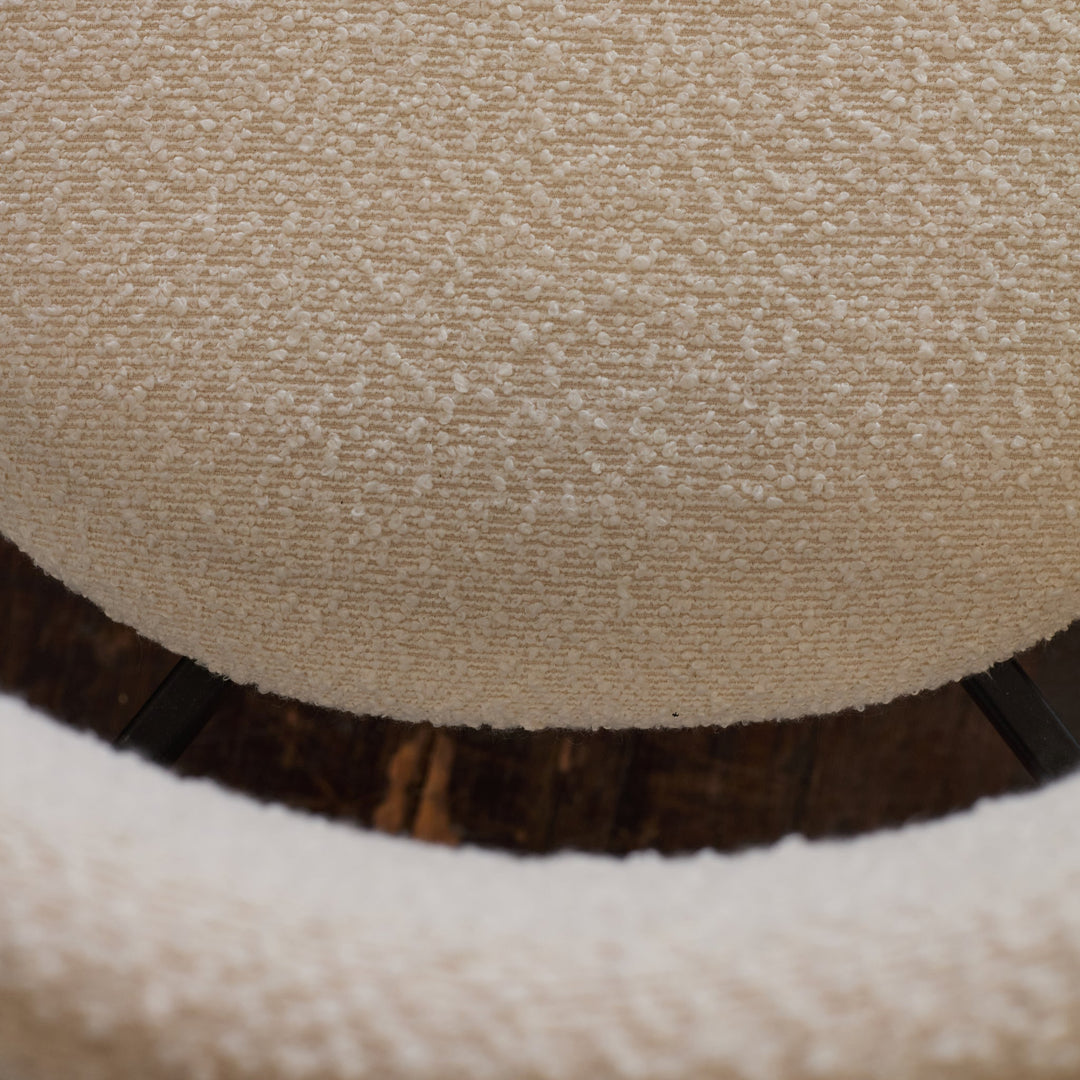 Anzio Boucle Upholstered Dining Side Chair in White Boucle fabric detail - boucle dining chair by Coaster - Whats New Furniture Portland OR
