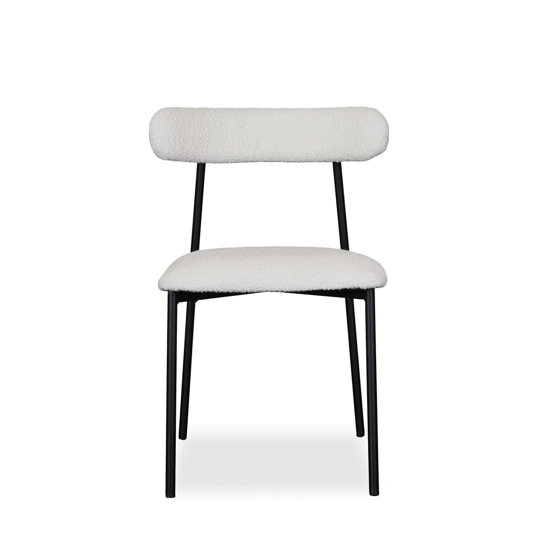 Anzio Boucle Upholstered Dining Side Chair in White Boucle - boucle dining chair by Coaster - Whats New Furniture Portland OR