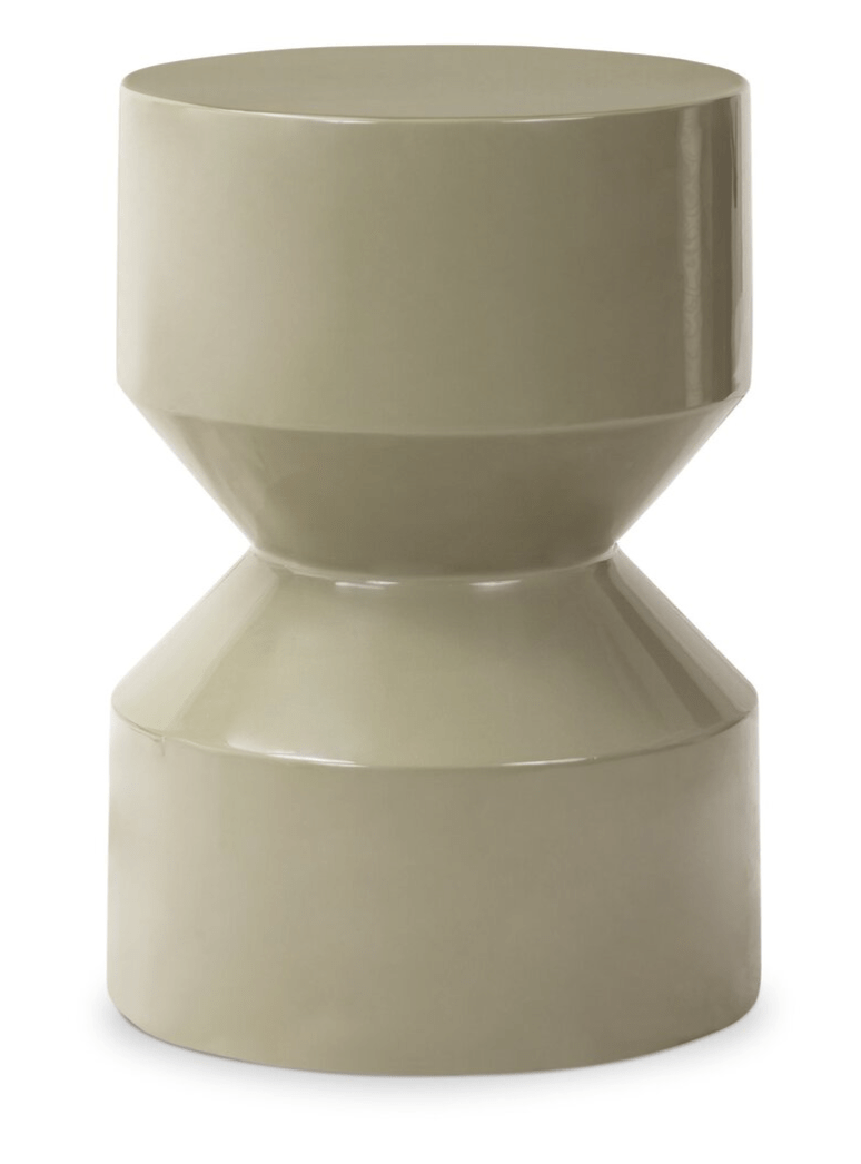 Ara End Table in Moss Green side angle - concrete end table by Four Hands - Whats New Furniture Portland OR
