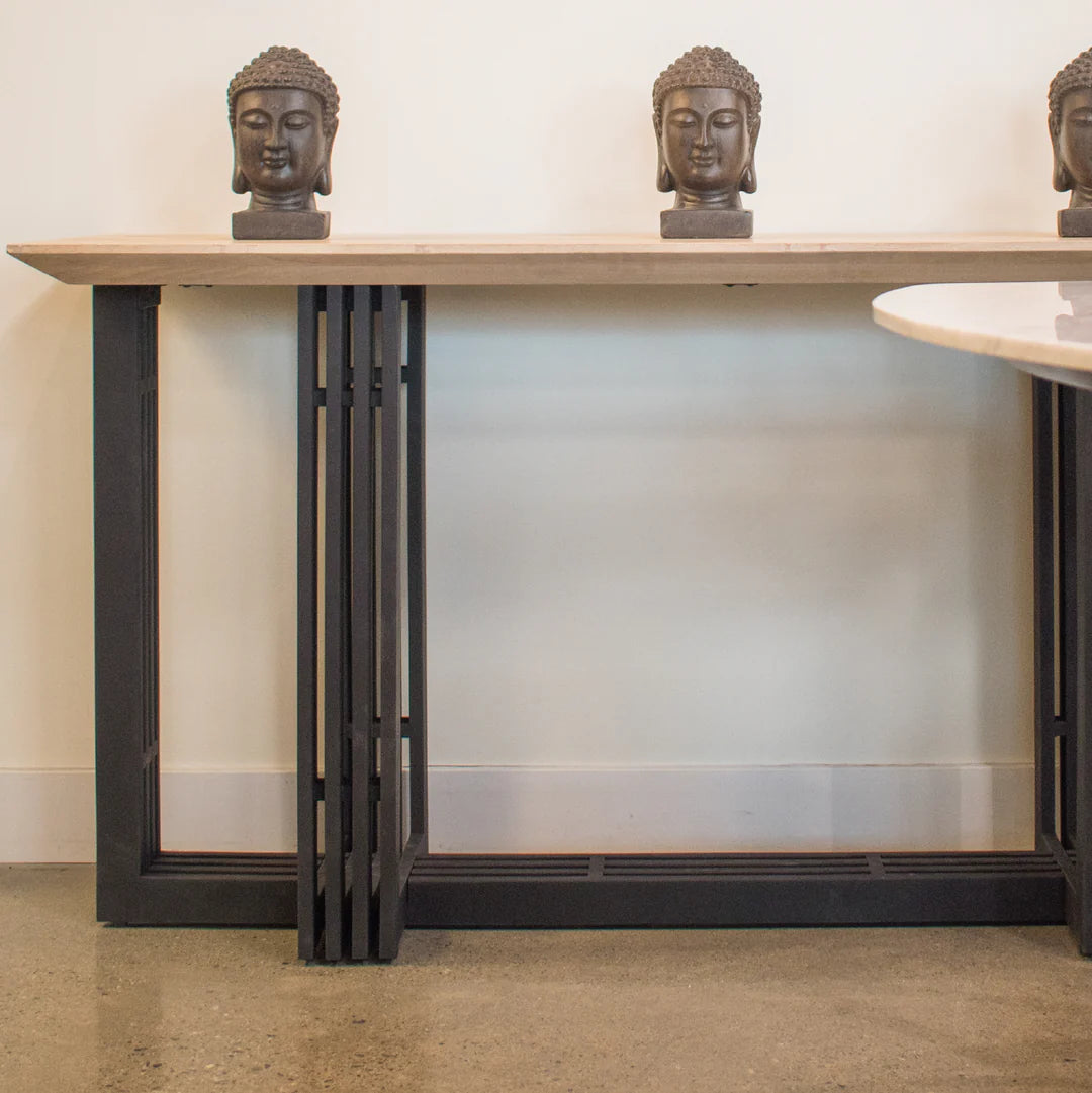 Arcadia Console in Mango Heartwood room setting - Mango Heartwood console table by LH - Whats New Furniture Portland OR