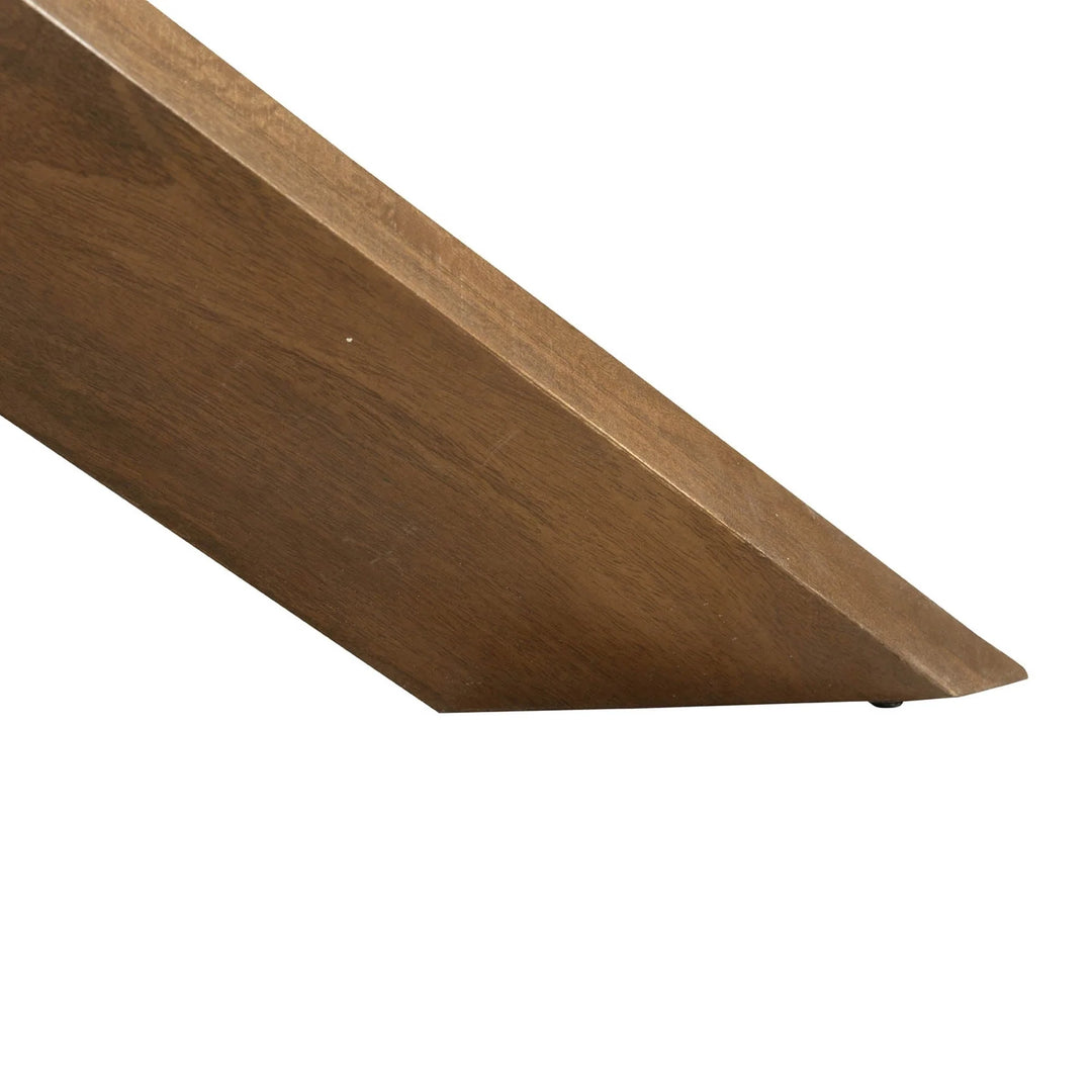 Arcadia Round 3-Legged Dining Table in Medium Walnut side view - round mango wood dining table by LH Imports - Whats New Furniture Portland OR