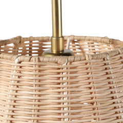 Arched Brass Floor Lamp with Scalloped Woven Shade 66" woven shade close up - floor lamp by Sagebrook Home - Whats New Furniture Portland OR