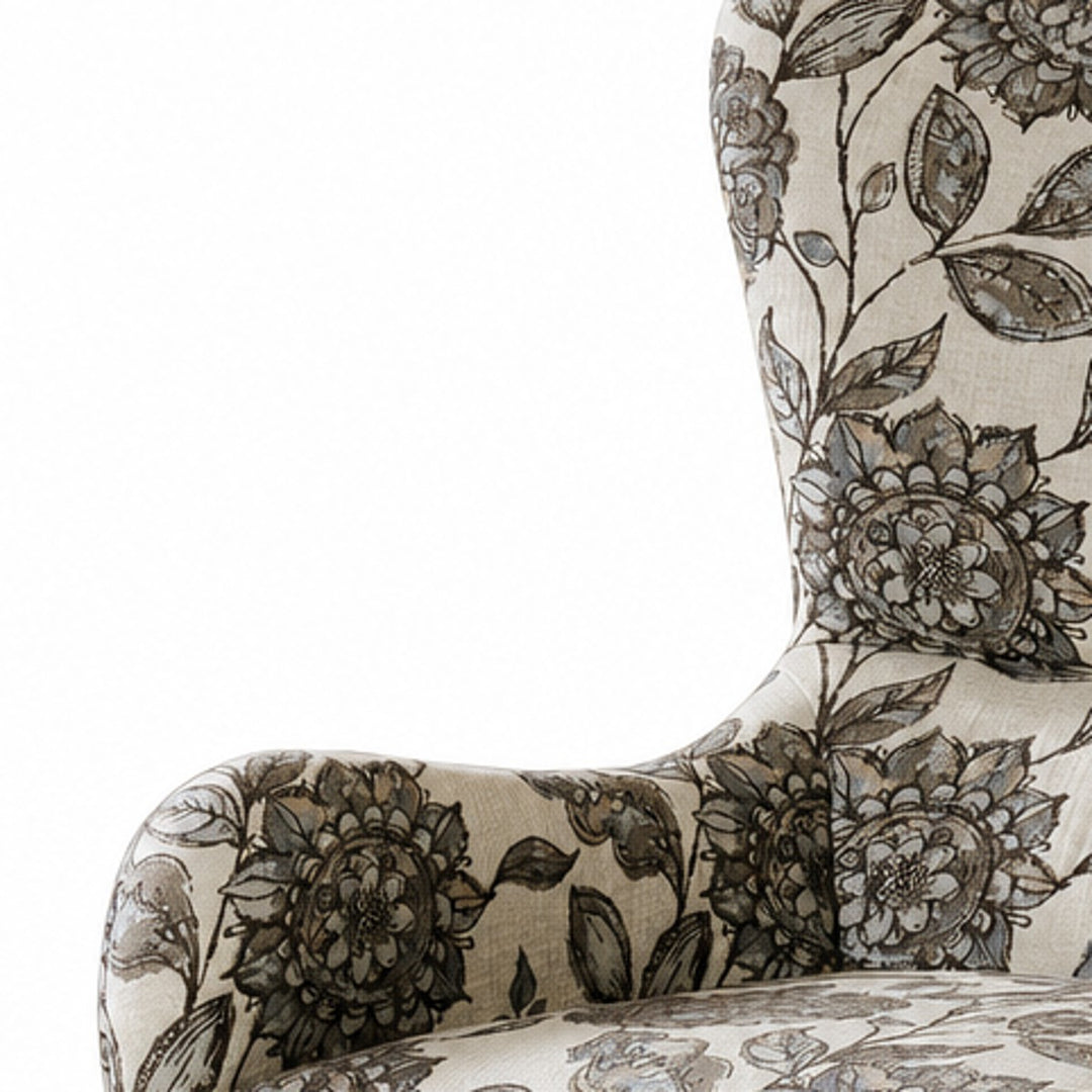 Arianna Swoop Wing Chair in Multi closeup - accent chair by Olliix - Whats New Furniture Portland OR