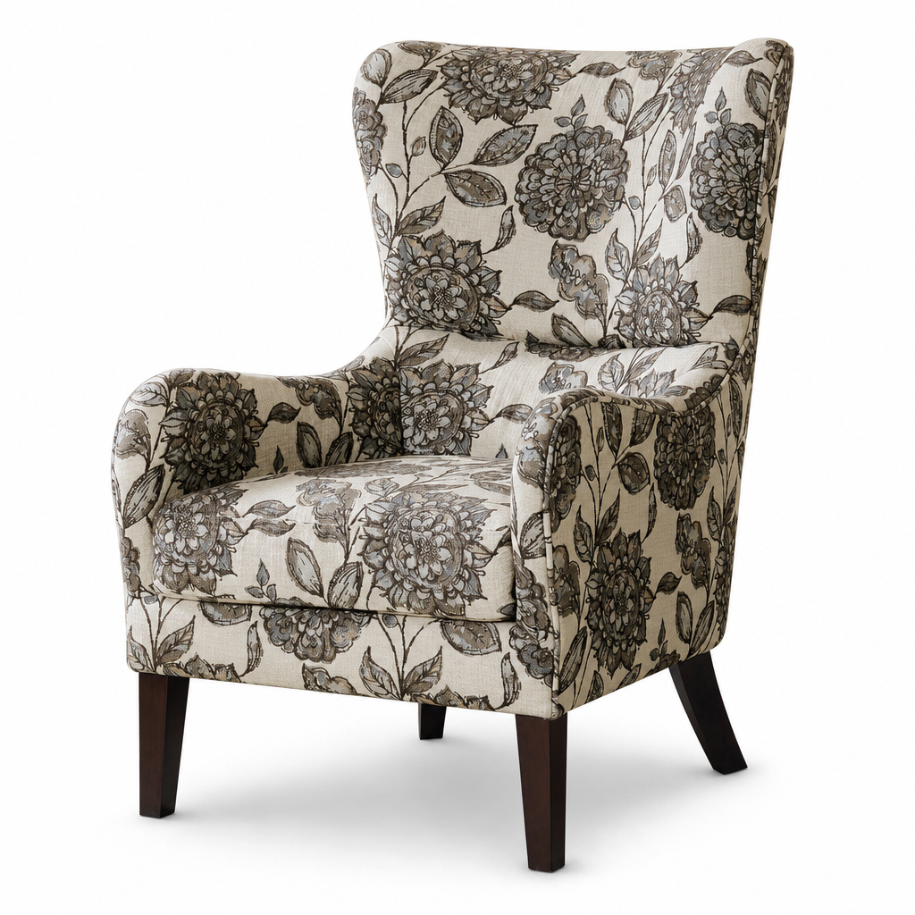 Arianna Swoop Wing Chair in Multi front view - accent chair by Olliix - Whats New Furniture Portland OR