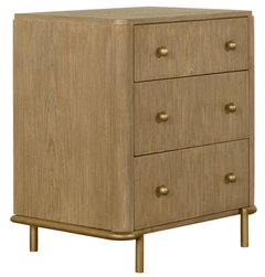 Arini 3-Drawer Nightstand in Sand Wash alternate front view - three-drawer nightstand by Coaster - Whats New Furniture Portland OR