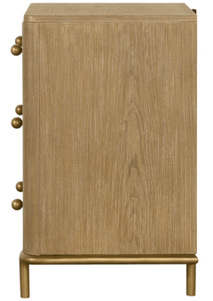 Arini 3-Drawer Nightstand in Sand Wash side view - three-drawer nightstand by Coaster - Whats New Furniture Portland OR