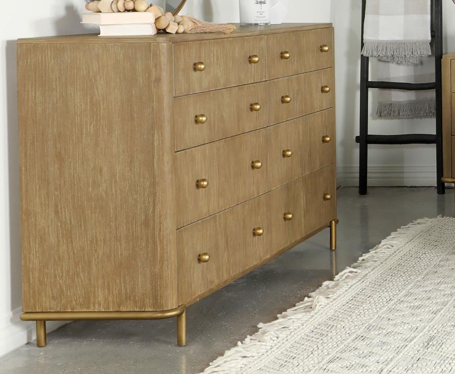 Arini 8-Drawer Dresser in Sand Wash room setting - eight drawer dresser by Coaster - Whats New Furniture Portland OR