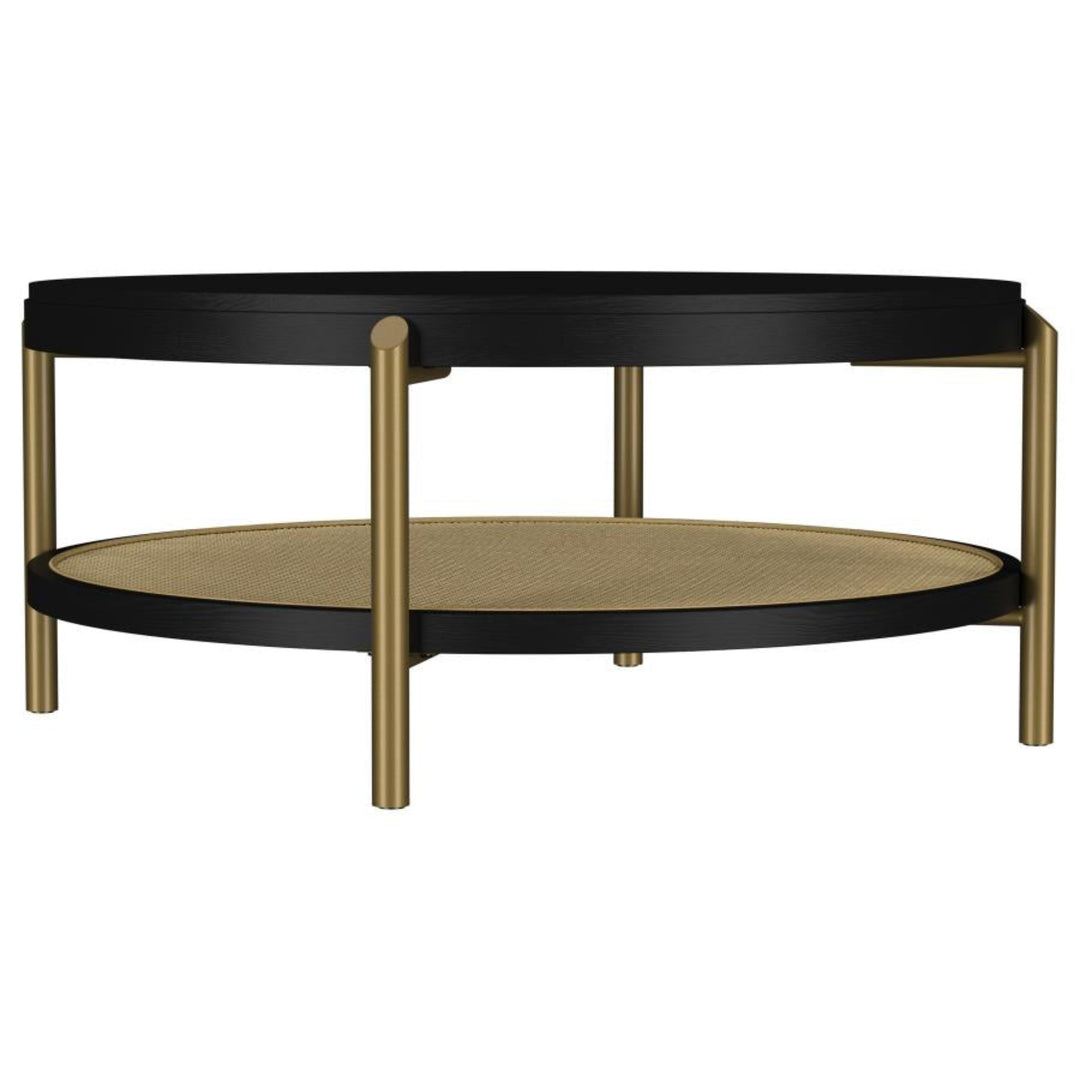 Arini Round Coffee Table in Black - round coffee table by Coaster - Whats New Furniture Portland OR