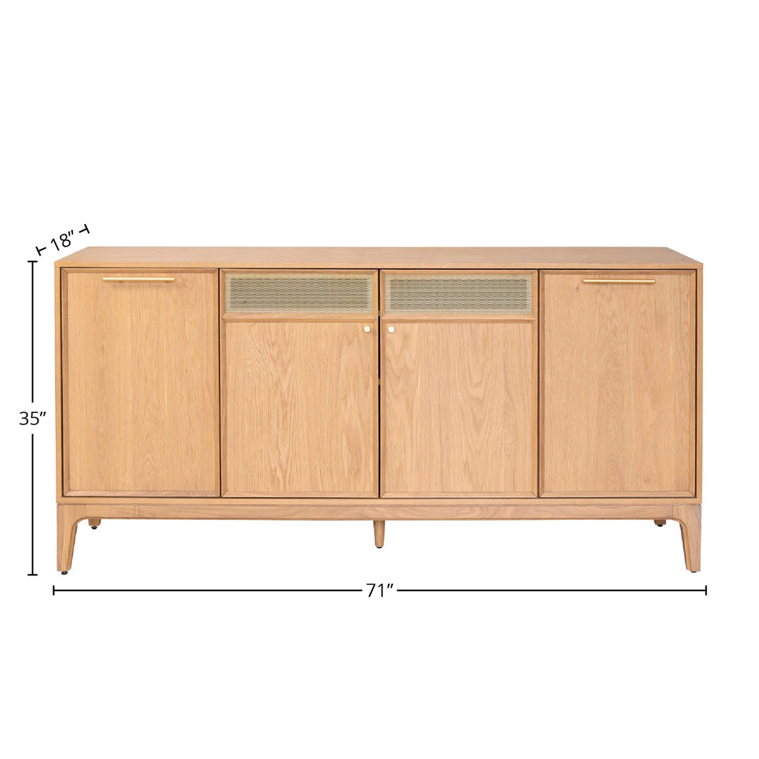 Arizona Sideboard in Natural Oak spec sheet - natural oak sideboard by LH Imports - Whats New Furniture Portland OR