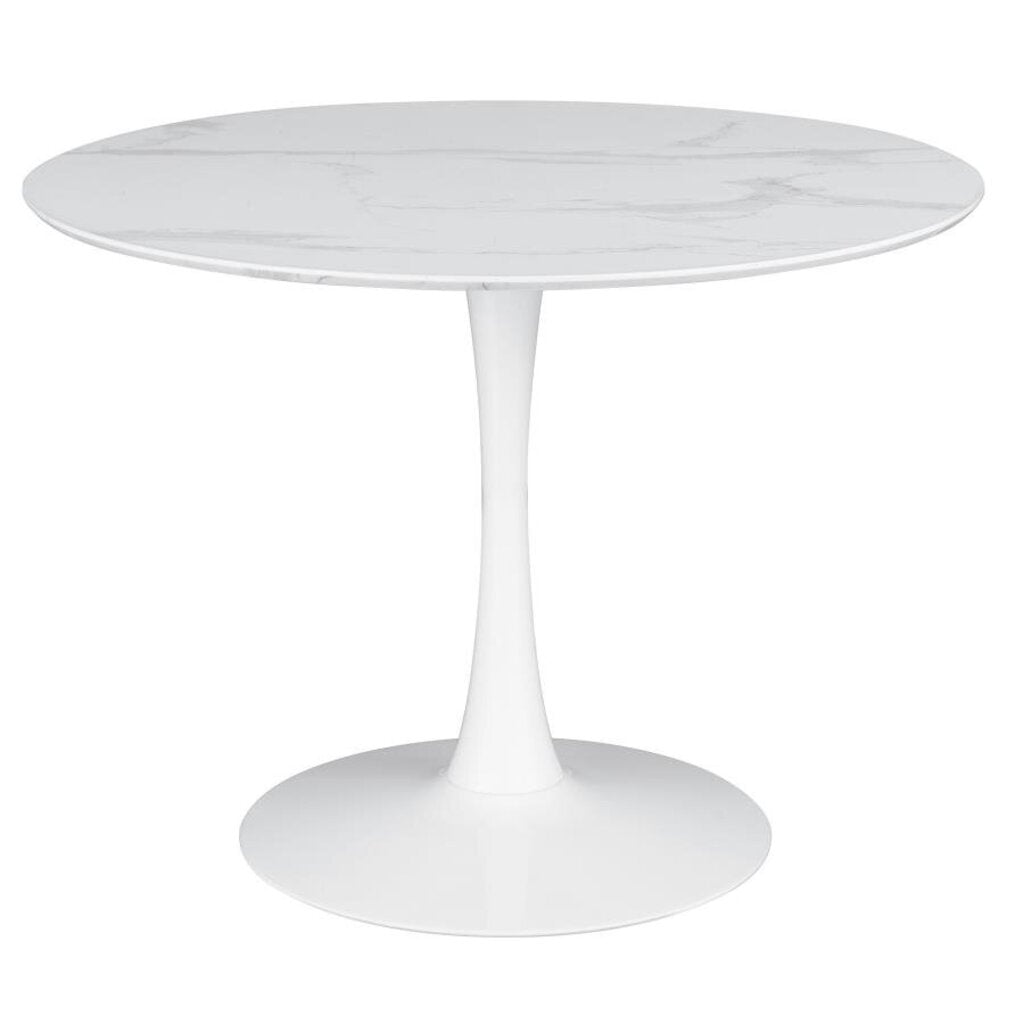 Arkell Round Dining Table in white marble - round marble dining table by Coaster - Whats New Furniture Portland OR