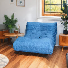 Armless Lounge Chair (Blue) detail view 3 - Whats New Furniture - Portland, Oregon