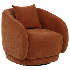 Arnaud Chenille Upholstered Swivel Accent Chair Burnt Orange - What&