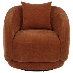 Arnaud Chenille Upholstered Swivel Accent Chair Burnt Orange - What&