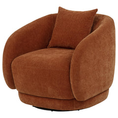 Arnaud Chenille Upholstered Swivel Accent Chair Burnt Orange - What&