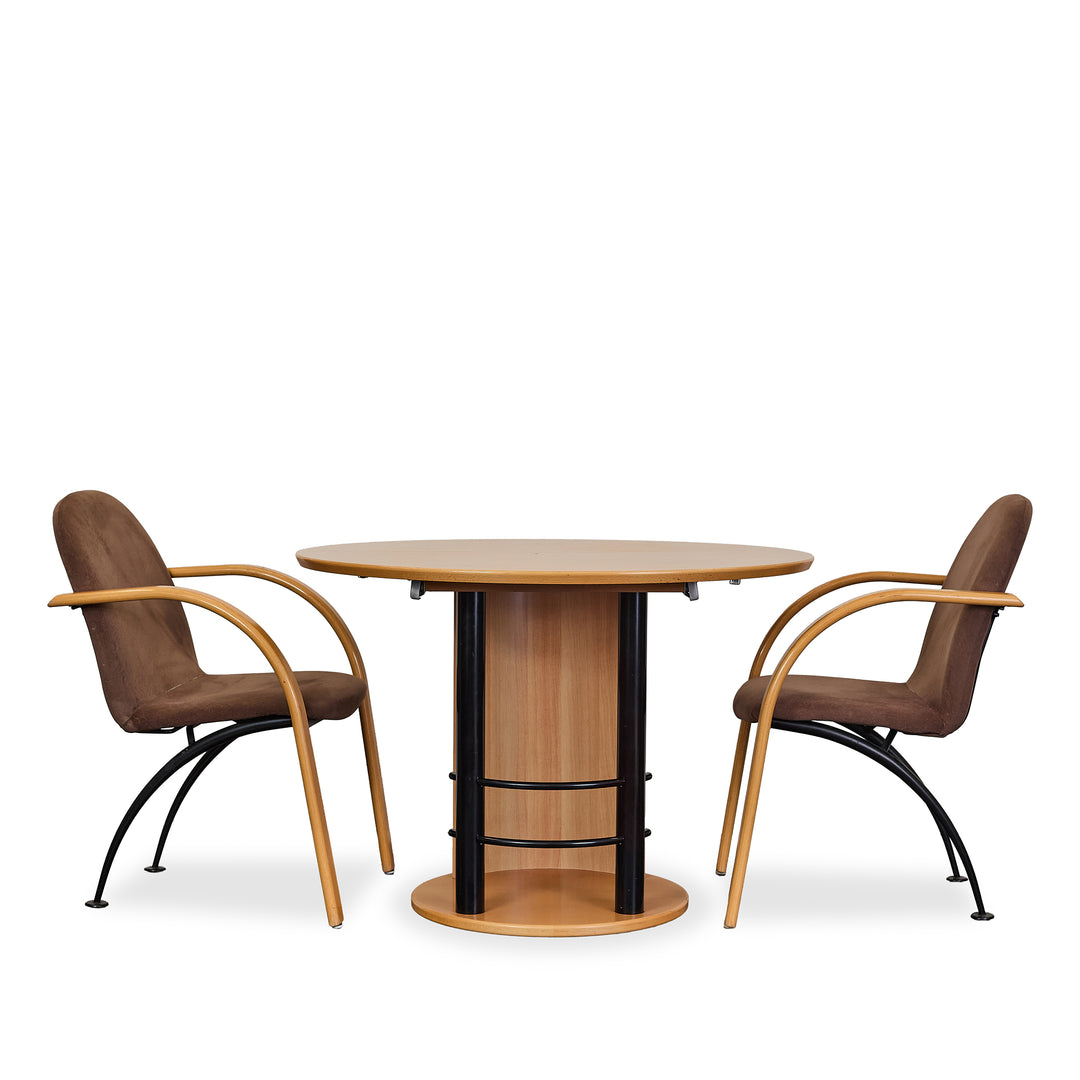 Art Deco Extendable Dining Table w/2 chairs - Whats New Furniture - Portland, Oregon