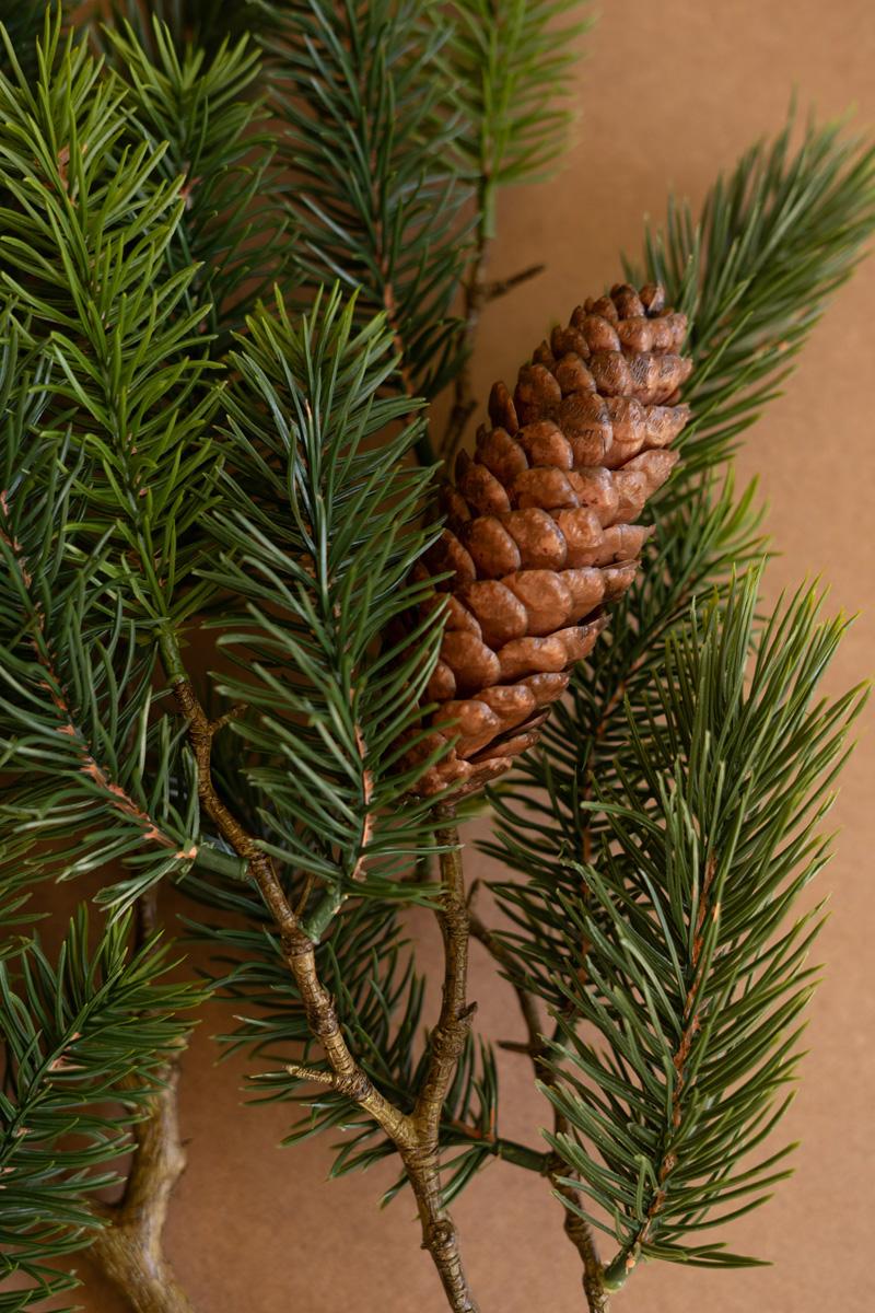 Artificial Fir Spray with Pine Cones branching - faux plants by Kalalou - Whats New Furniture Portland OR