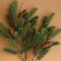 Artificial Fir Spray with Pine Cones needle detail - faux plants by Kalalou - Whats New Furniture Portland OR