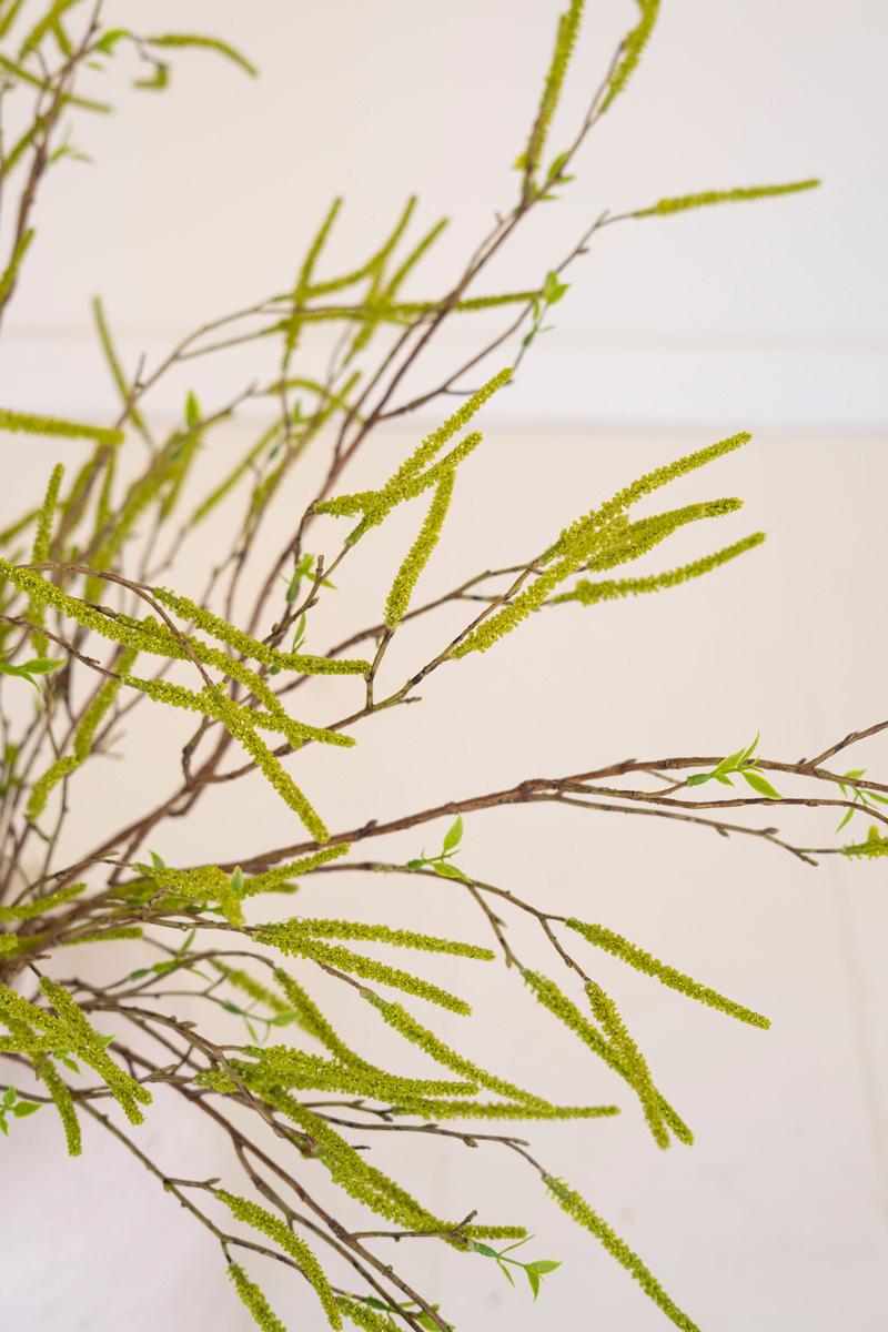 Faux Green Willow Flowers Spray — view 4