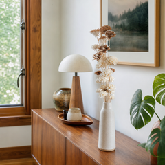 Artificial Sola Flower Bouquet styled in a Portland home - faux plants by Kalalou - Whats New Furniture Portland OR