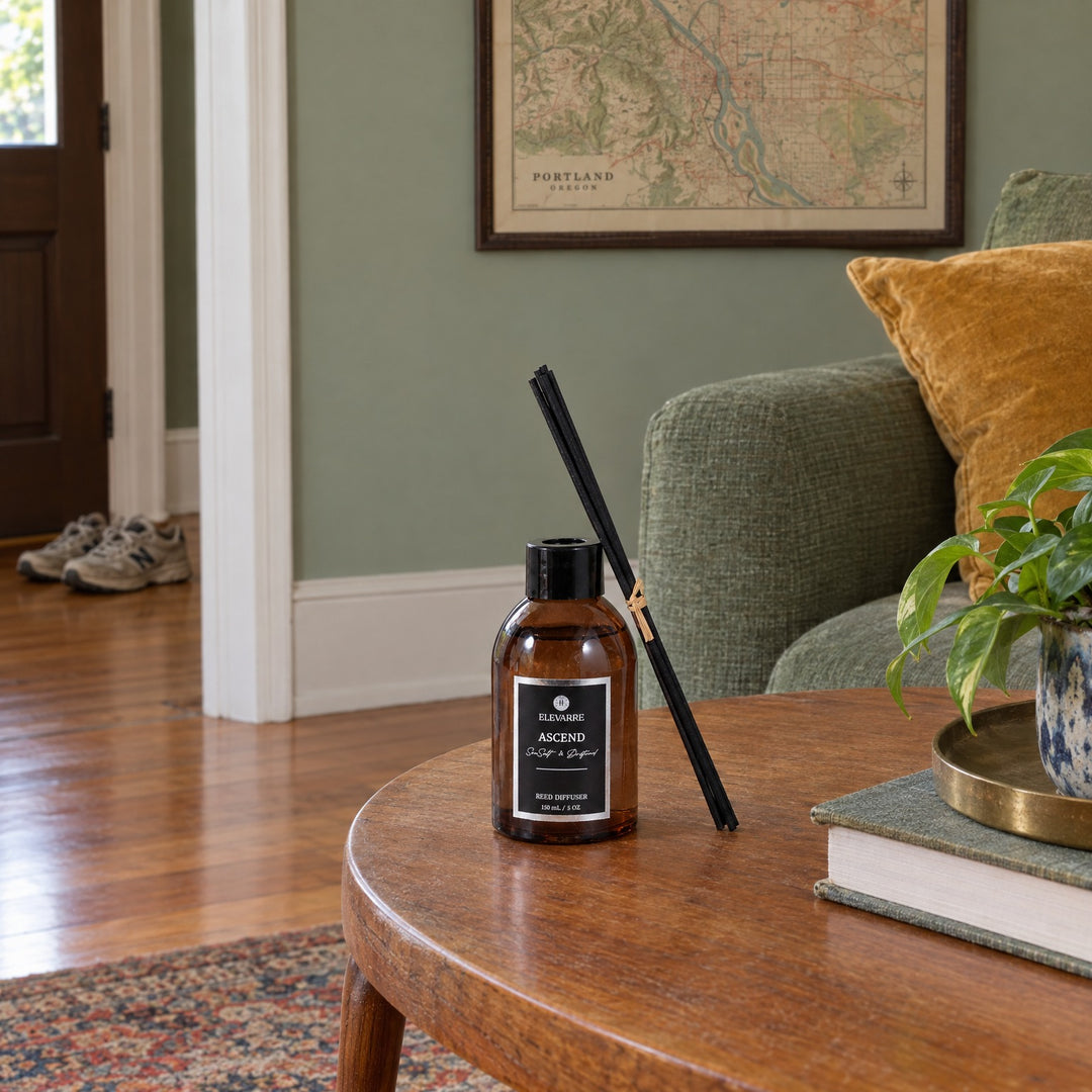 Ascend Sea Salt &amp; Driftwood Reed Diffuser, 150 ml styled in a Portland living room - Whats New Furniture