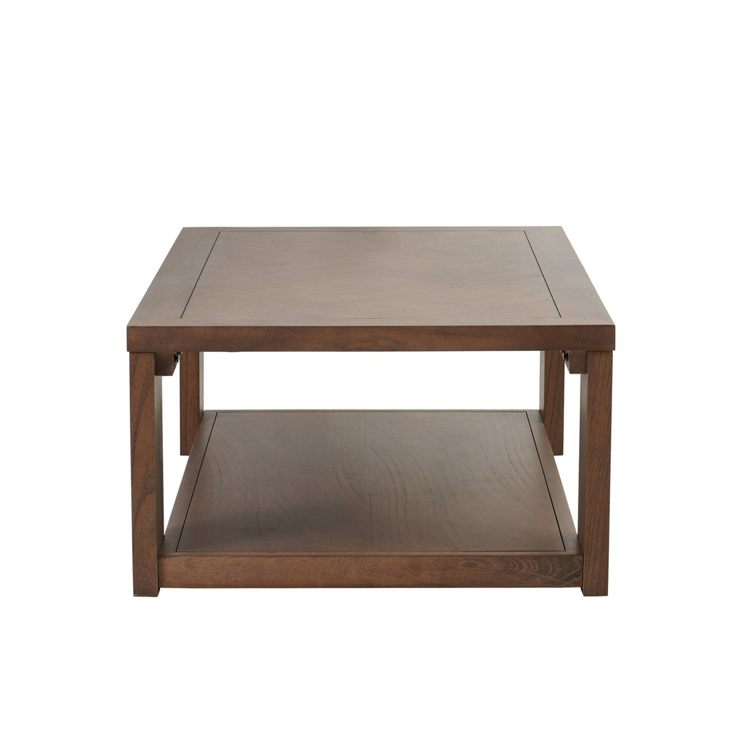 Asher 48 Inch Rectangular Coffee Table in Burnished Walnut - side studio view - Whats New Furniture Portland