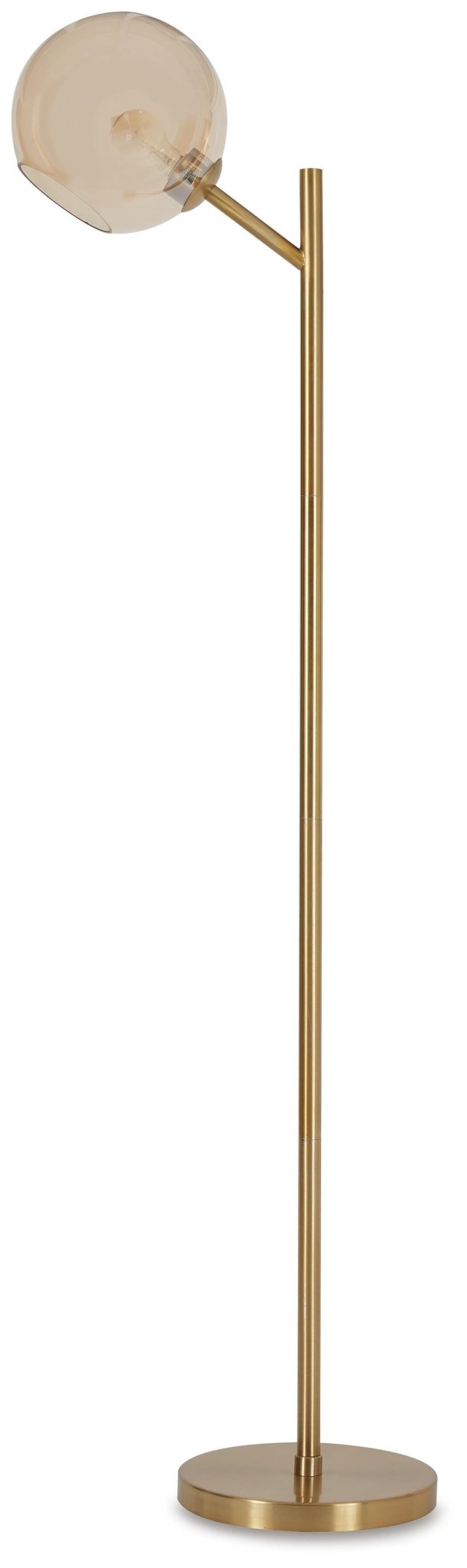 Abanson Amber Glass Floor Lamp in Amber/Gold Finish — official Ashley Furniture studio view