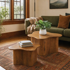 Abeford Nesting Coffee Tables, Set of 2 in Brown styled in a Portland living room - Whats New Furniture