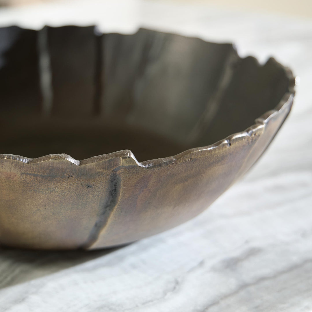 Aidman Bowl in Black/Antique Gold Finish — Ashley Furniture detail view