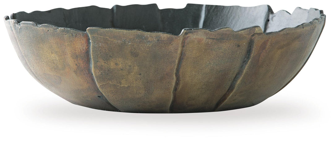Aidman Bowl in Black/Antique Gold Finish — official Ashley Furniture studio view